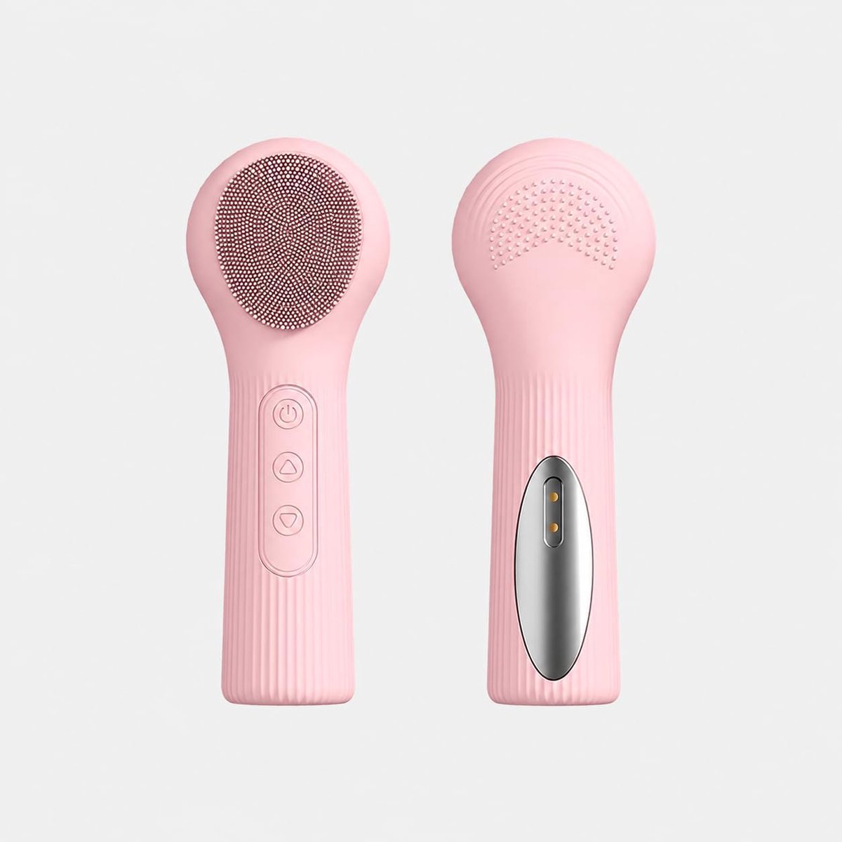 Verwarmde sonische siliconen gezichtsreinigingsborstel, elektrische gezichtsmassageapparaat met meerdere vibratiestanden, IPX7 waterdicht, voor dagelijk poriënreiniging en huidverzorging, geschikt voor alle huidtypen（roze）