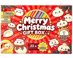 Ulisem - Adventskalender 2027 - 24 Dagen Kerstmis Countdown - Sensorische Fidget Speelgoed - Blind Box Surprise - Stress Relief Voor Volwassenen Kinderen - Kerstcadeau Party Favor - TPR Stoom Broodje Collectie - Kerstversiering Tafel