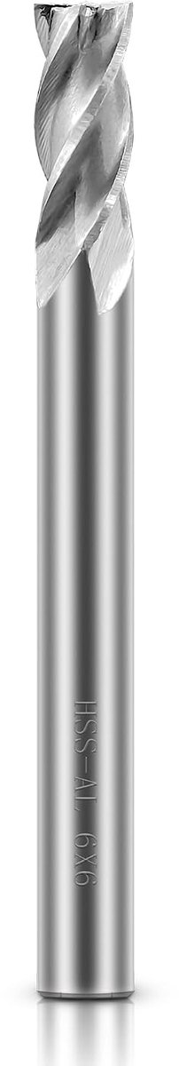 6 mm freesboor 4-fluit eind mill bit, HSS CNC cilindrische schacht cutter tool set voor hout, aluminium, staal, titanium