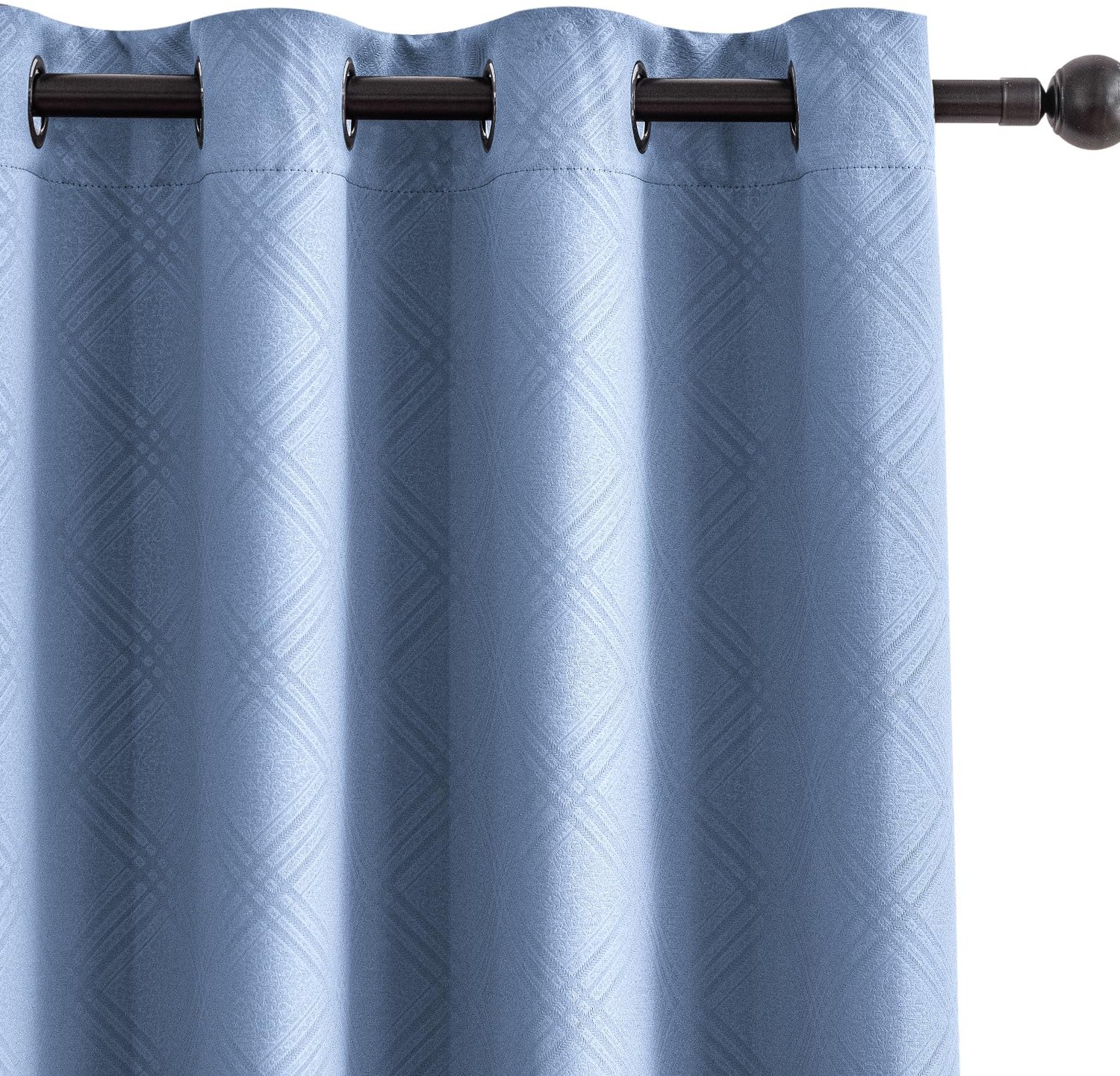 Famanu Set van 2 thermische verduisterende gordijnen, 140 x 260 cm, lichtblauw, ideaal voor lichtfiltering, geluidsisolatie en het creëren van een comfortabele leefomgeving voor gezinnen