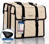 Morelia® Fietstas - Incl Waterdichte Zadelhoes - 100% Waterdicht (48 Liter Beige) - Incl Achterlicht - Fietstassen - Fietstassen Electrische Fietsen - Fietstassen Dubbel - Tarpaulin materiaal