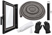 Veluwse Pellets Premium - Kachelkoord Rond 8mm - Deurkoord Set incl. Hittebestendige Kachellijm - Glasvezelkoord voor Houtkachel / Pelletkachel