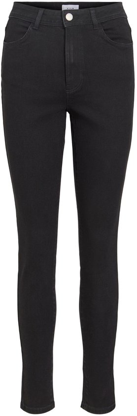 Zwarte skinny jeans met hoge taille en VILA-label aan de binnenzijde van de tailleband.