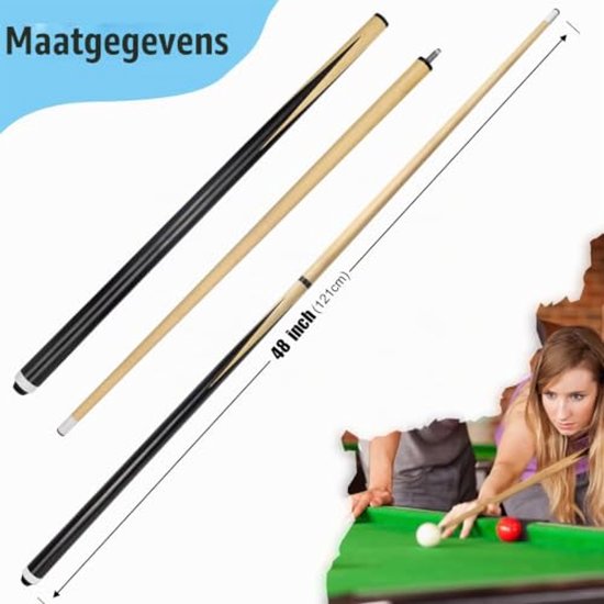 Houten Biljartkeu Sticks Set van 2 voor Kinderen — afbeelding 2