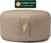 MindBaas - Meditatiekussen - Desert Bruin - Incl. E-Mediteergids - Eco - Rond - Dubbel Gestikt - 15 x 33 cm (hoogte x diameter) - Yoga kussen - Yogakussen - Zit Poef - Zitkussen - Vloerkussen