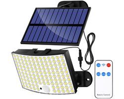 Merkloos Op zonne-energie werkende buitenlamp met bewegingssensor [310 LED-lampjes/3 standen/270° stralingshoek], op afstand bedienbare LED-schijnwerper, tuin
