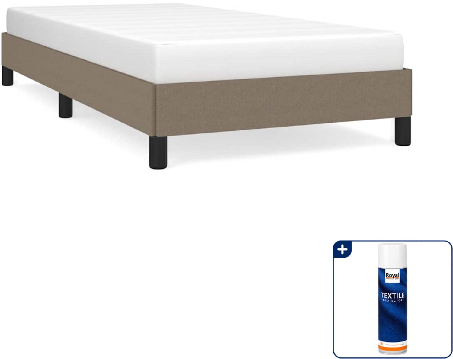 vidaXL bedframe - 100 x 200 cm - stof - taupe - Inclusief textielbeschermer 500 ml