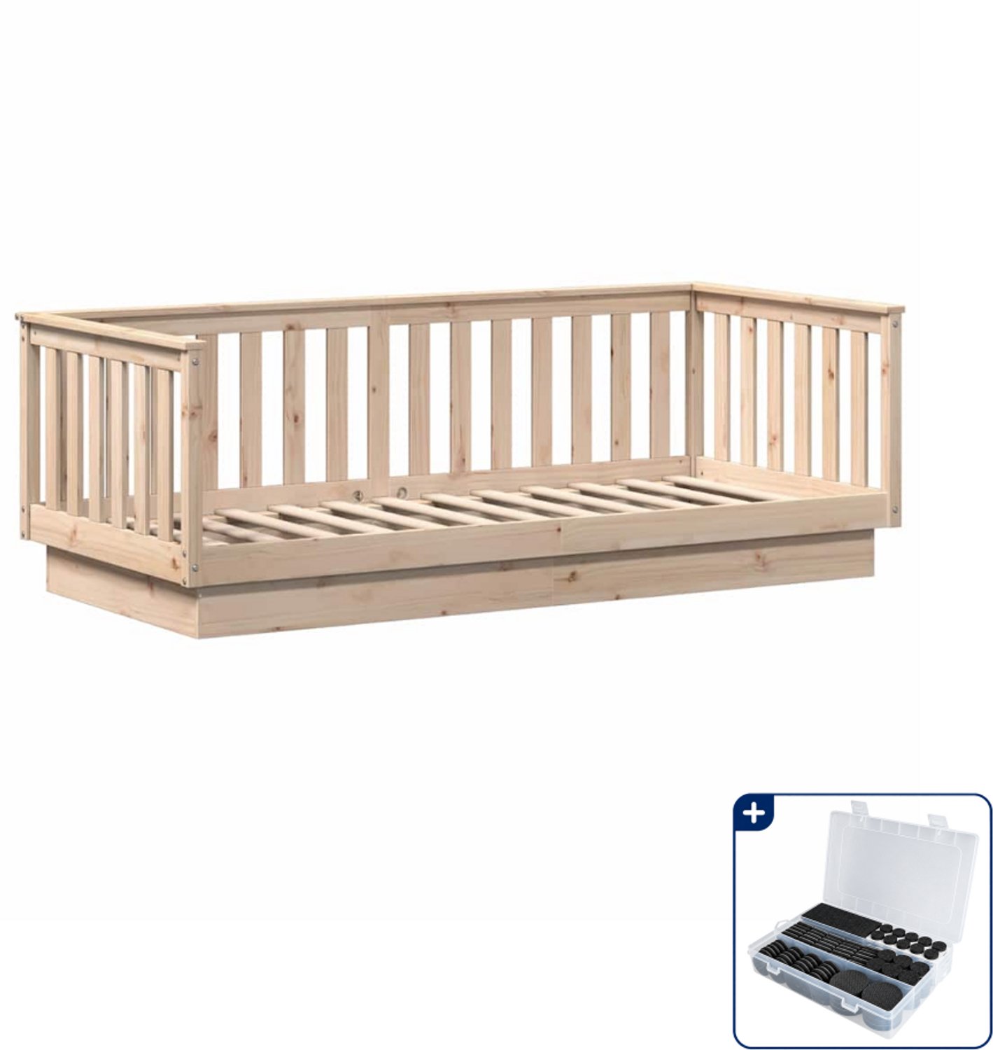 vidaXL dagbed - 90 x 200 cm - massief grenenhout - Inclusief antikrasvilt 177-delig Bruin