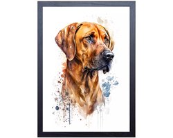 Poster - Rhodesian Ridgeback Hond - A4 (29,7 x 21 cm)