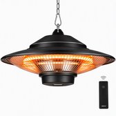 alpina Heater Terrasverwarmer met Infrarood Verwarming - Heater Elektrisch en Hangend - Terras Verwarmer P44 Spatwaterdicht - Terrasheater 1500W met Afstandsbediening