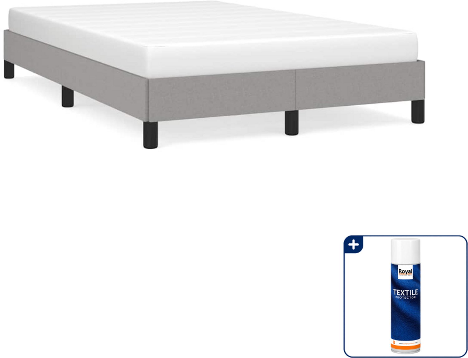 vidaXL bedframe - 120 x 190 cm - stof - lichtgrijs - Inclusief textielbeschermer 500 ml