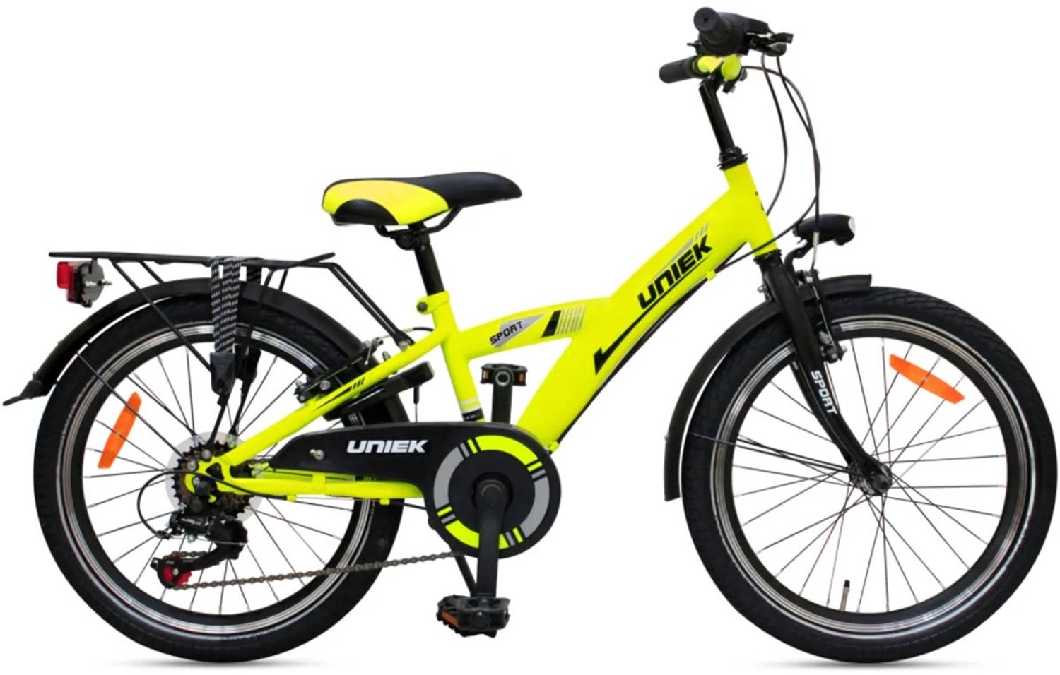 Uniek Kinderfiets 6S 20'' Geel Zwart