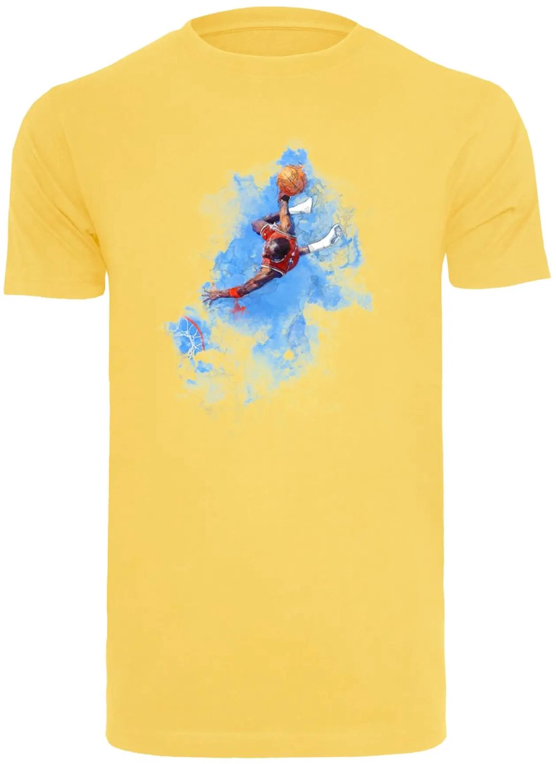 T-shirt Mister Tee Basketball Clouds Geel