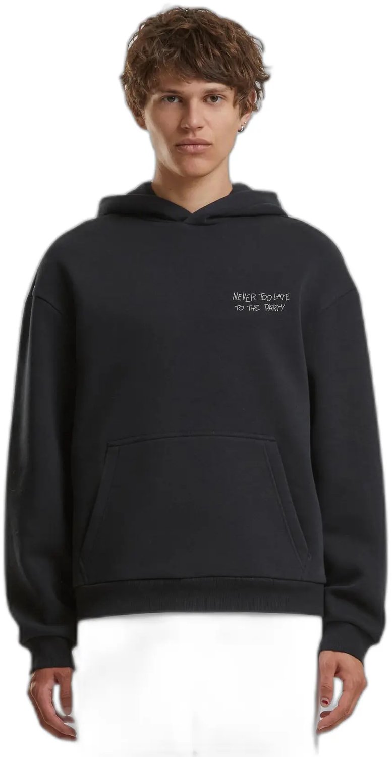 Hoodie Mister Tee Never Too Late To The Party Zwart