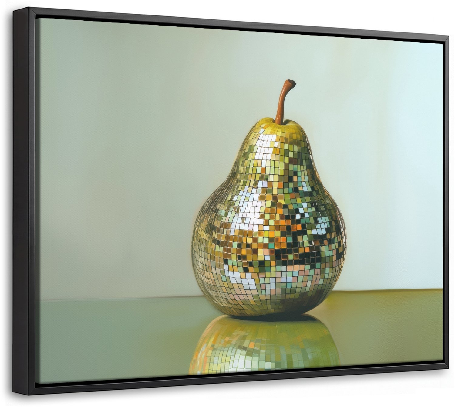 Canvas Schilderij met Baklijst 40x30cm - Fruit - Disco - Art - Glitter - Muurdecoratie woonkamer - Slaapkamer decoratie - Kamer accessoires - Schilderijen op canvas met lijst