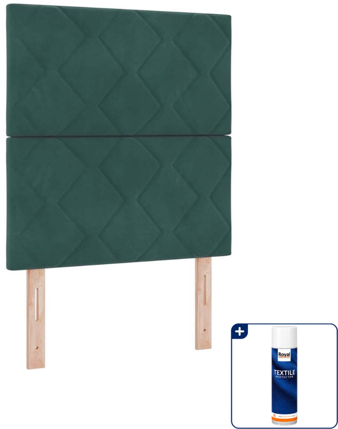 vidaXL boxspring met led - 80 x 200 cm - fluweel - donkergroen - Inclusief textielbeschermer 500 ml
