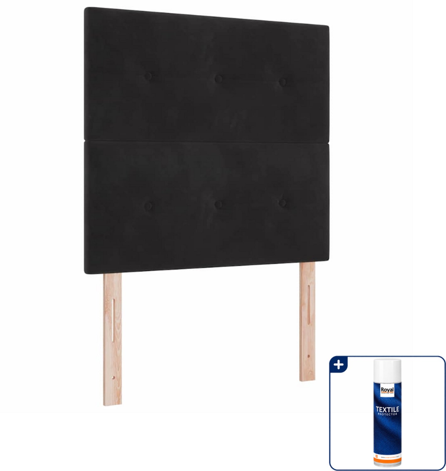 vidaXL LED boxspringbed - 120 x 200 cm - zwart - Inclusief textielbeschermer 500 ml