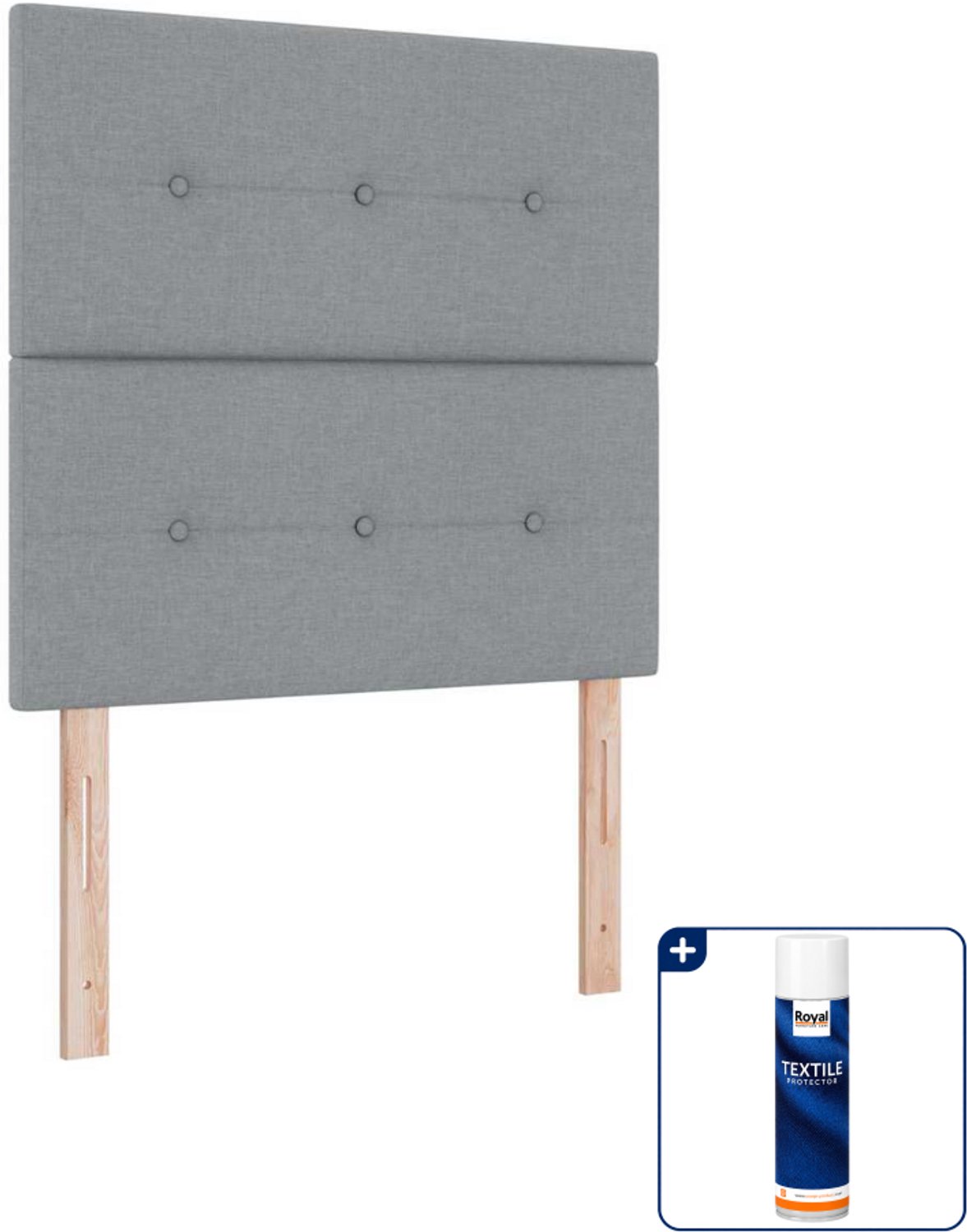 vidaXL LED boxspringbed - 100 x 200 cm - lichtgrijs - Inclusief textielbeschermer 500 ml