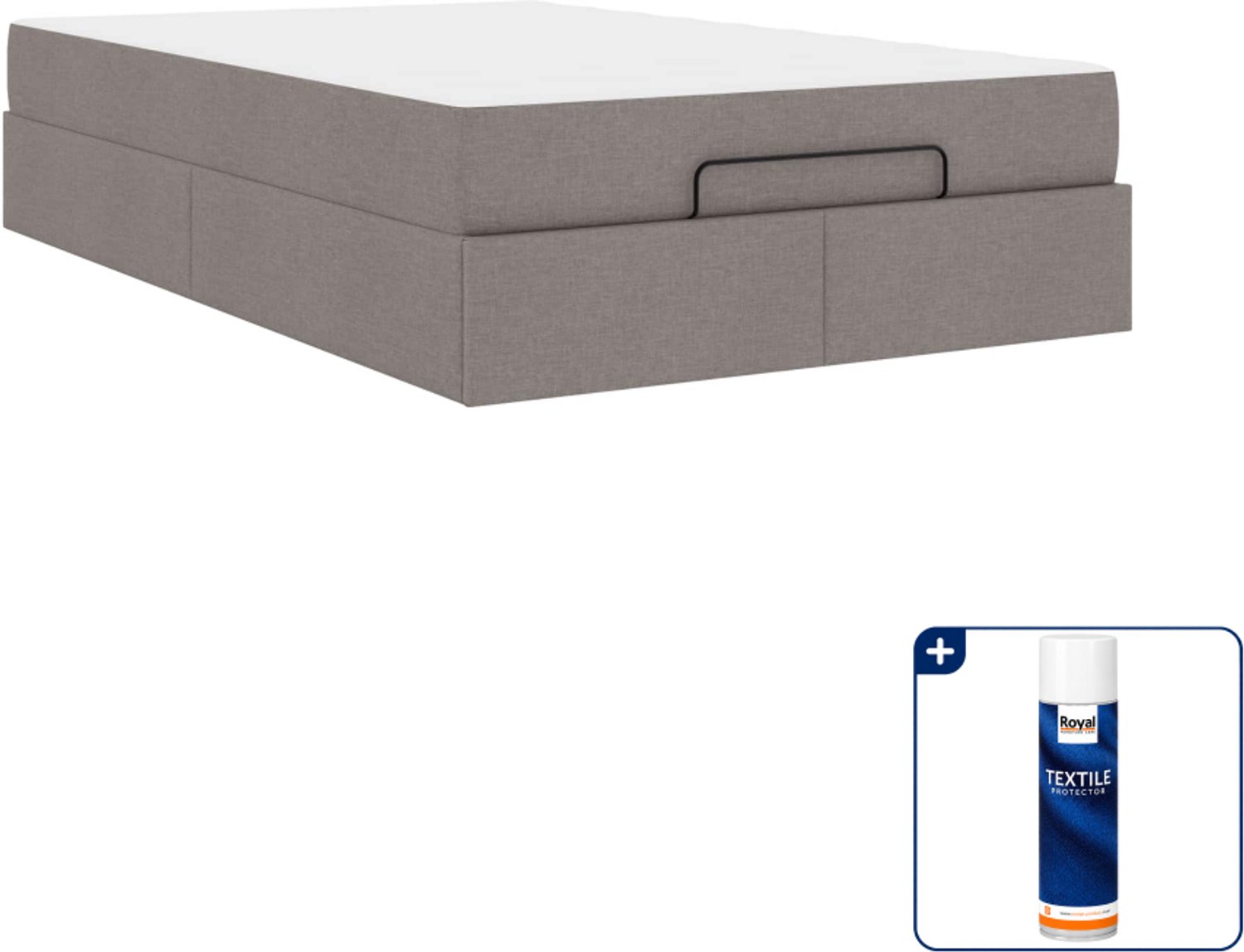 vidaXL bedframe met matras - 120 x 190 cm - stof - taupe - Inclusief textielbeschermer 500 ml Bruin