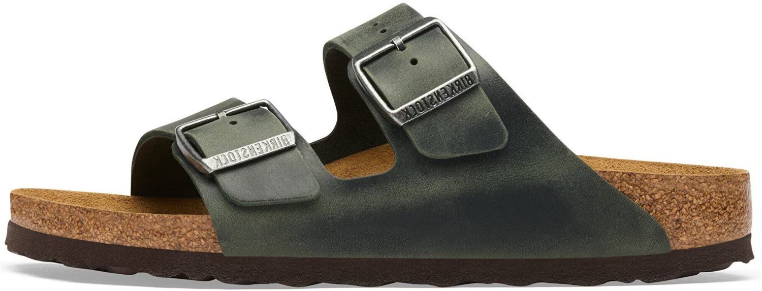 Birkenstock Arizona Slippers Geolied Leer Calz.S Fashion Wear Volwassen Groen