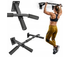 Trex Sport TX-030PB – Pull up Bar – 2-in-1 – Optrekstang Muur – Wandrek Muurmontage – Met Ophangoog voor Bokszak – Heavy Duty Wandmodel – Belastbaar tot 250 kg