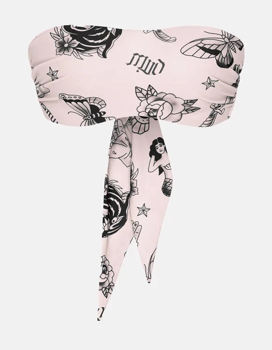 ESOTIQ Tattoo - Bandeau bikinitop - Beige - Gewatteerde cups - Verstelbare bandjes