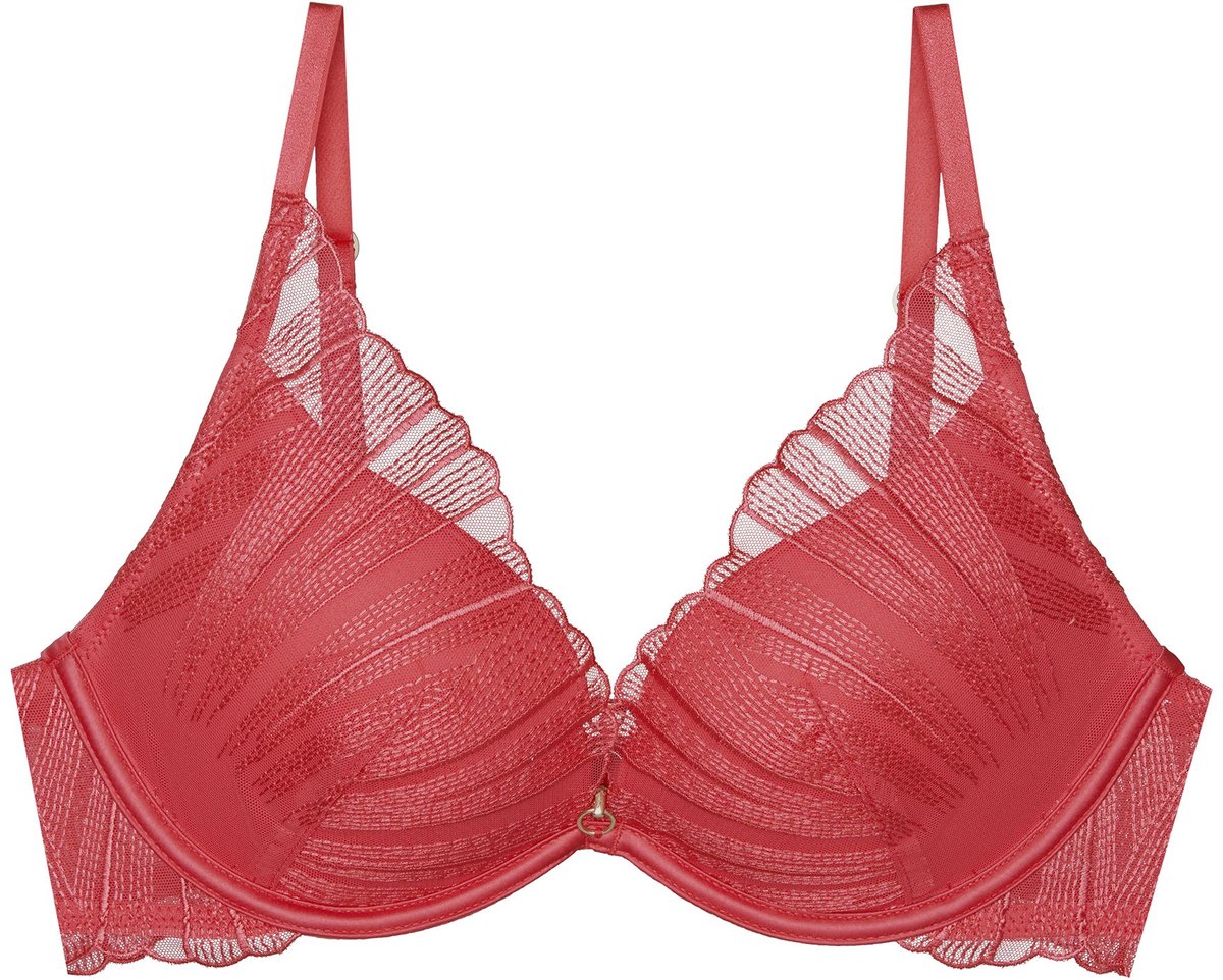 ESOTIQ Bossa - Push-upbeha - Intensief roze - Geborduurde mesh - Gouden accenten Roze;Goud