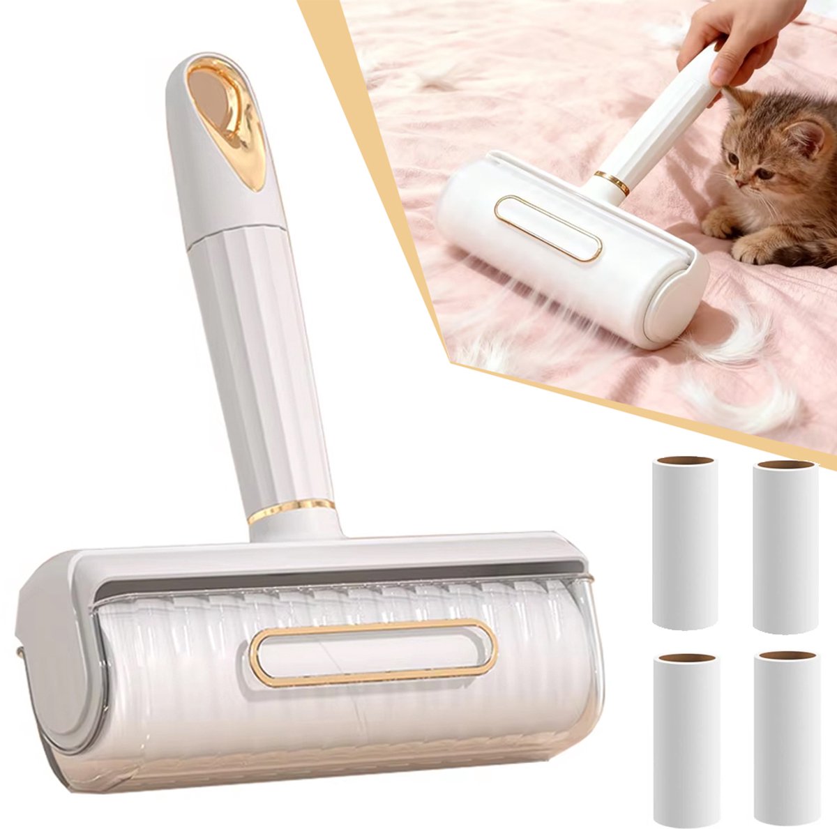 Pluisroller - Huisdierhaarverwijderaar - Plakbandroller - Pluisrollers Voor Dierenhaar - Honden- En Kattenhaarverwijderaar Voor Kleding Bank