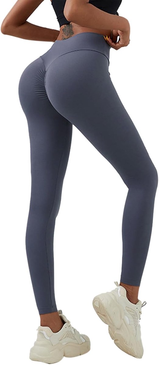 Leggings voor dames, hoge taille, booty, scrunch, leggings, push-up, sportbroek, naadloos, voor yoga, gym, fitness, hardloopbroek