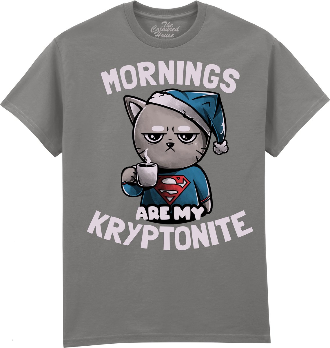 Kat Mornings Are My Kryptonite The Coloured House T-shirt M