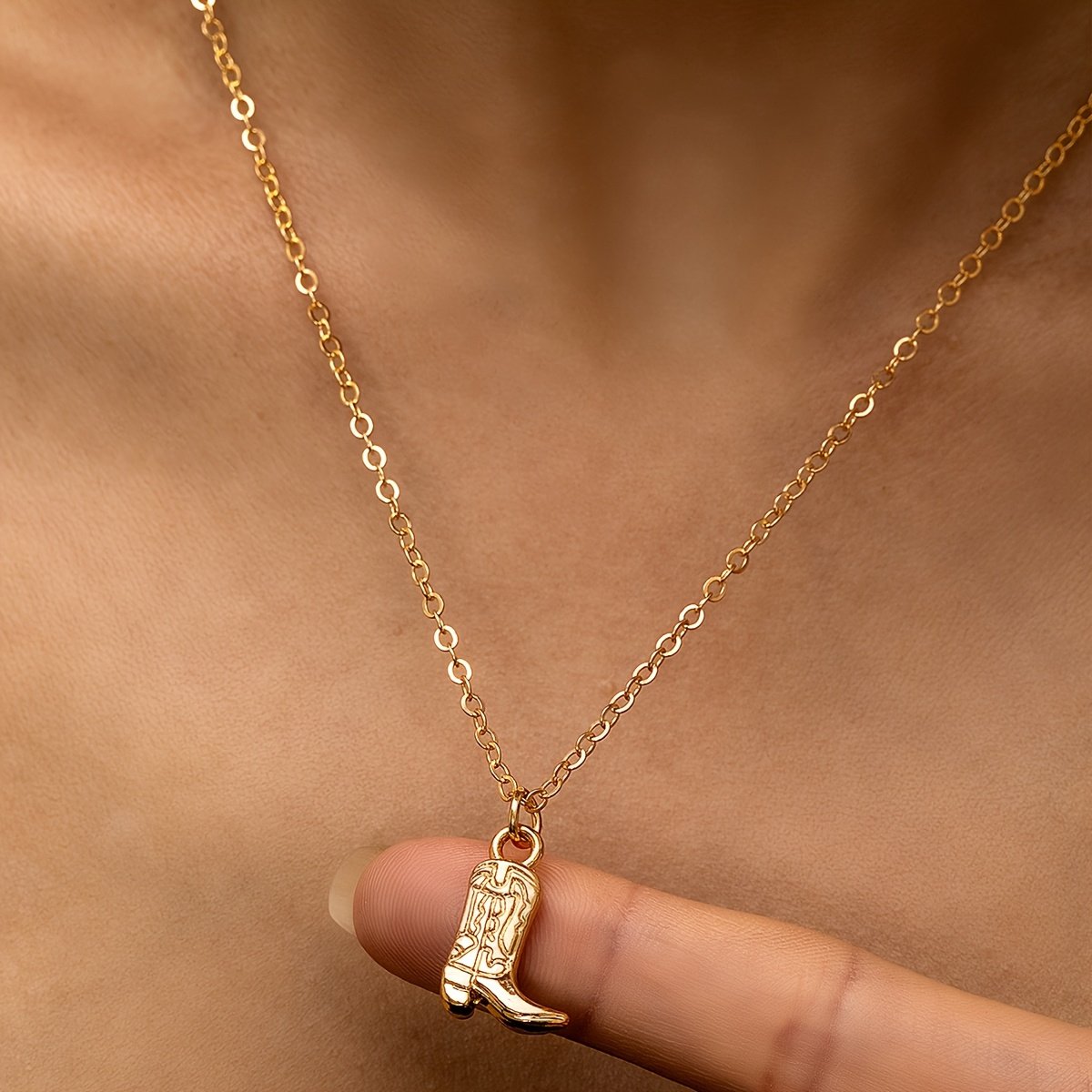 Sjika - Cowboy Laars Ketting Dames Goud – Western Ketting met Hanger – Gouden Sieraad – 18K Gold Plated - Cadeau voor Haar