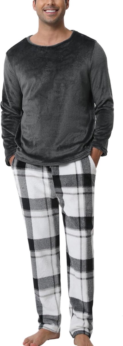 Pyjama voor heren van zacht fluweel, voor Kerstmis, sportpakken voor herfst en winter, kerstcadeau