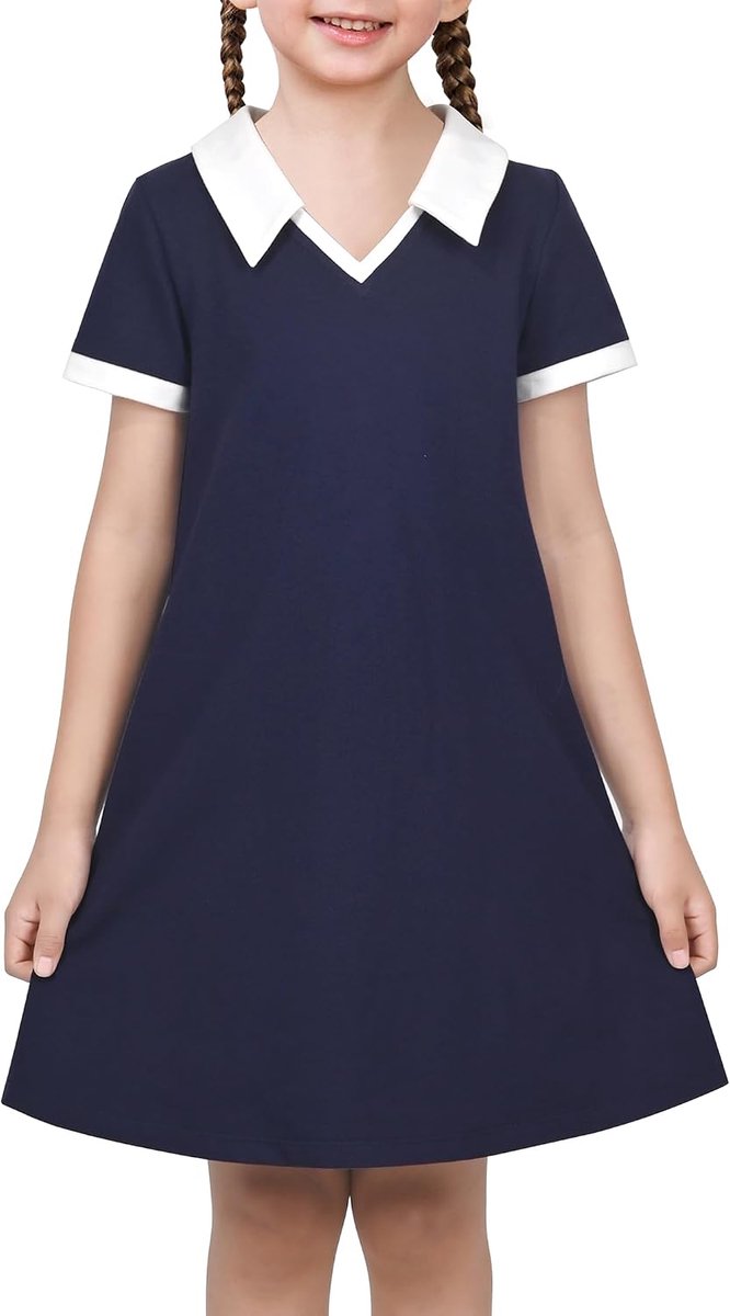 Jurk T shirt Eenvoudig Wijnoogst Loszittend Direct Gewoontjes School 5-10 jaar