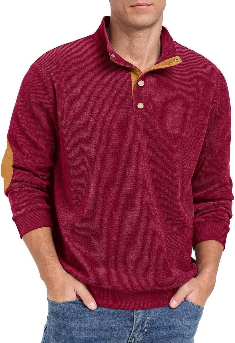 Sweatshirts Henley Neck Snap Knopen Stand Kraag Lange Mouw Winter Sweatshirt Tops