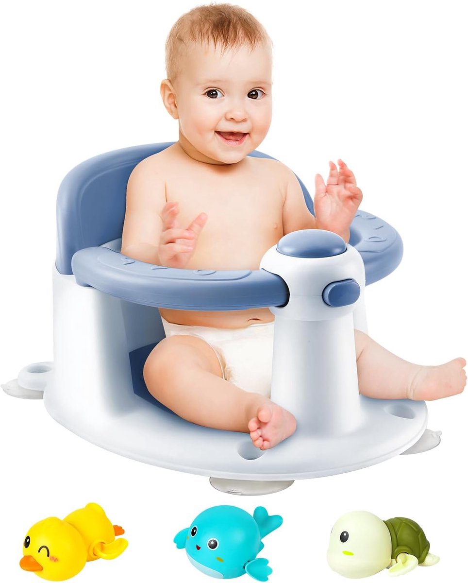 Babybadje, baby/peuter zitten in de badkuip voor 6-12-24 maanden, babybadbenodigdheden, geweldige douchegeschenken voor pasgeboren en nieuwe moeders