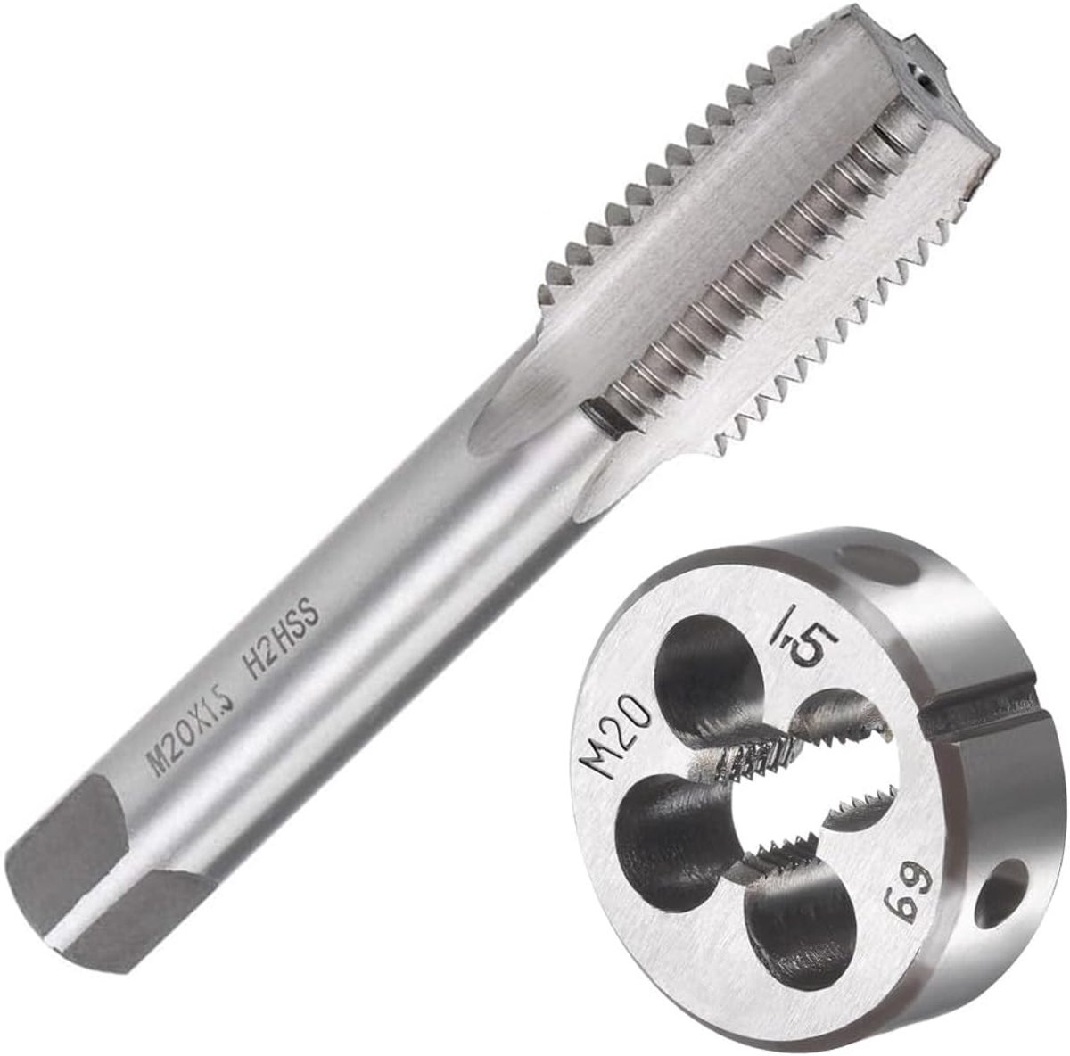 X 1,5 metrisch schroefdraad- en draadsnijijzer M20 X 1,5 mm HSS schroefdraadboor en snij-ijzer, rechtse schroefdraad fijne schroefdraad snijder, recht geribbelde draadsnijder