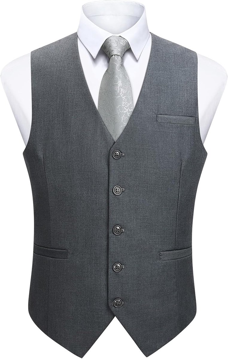 Gilets voor bruiloften, voor smoking, zakelijk pak, vest met zakken, effen kleur, maat XS-4XL