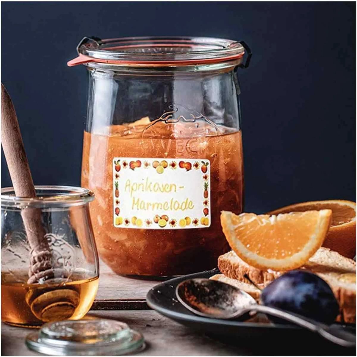 200 vellen zelfklevende etiketten voor jam, waterdichte en beschrijfbare potetiketten, zelfklevend papier voor gekonfijt fruit, 200 vellen beschrijfbare etiketten.