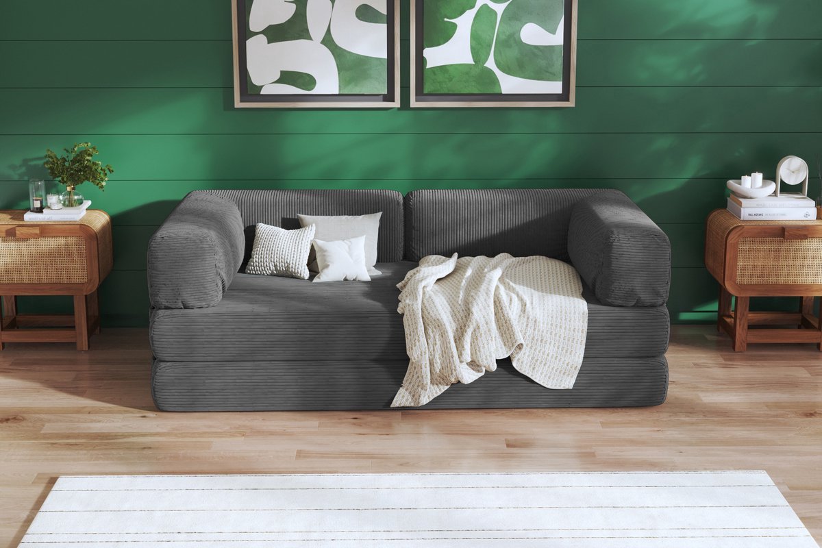 Bank Sofa Bed Slaapbank ANTRACIET Logeerbed Zetelbed