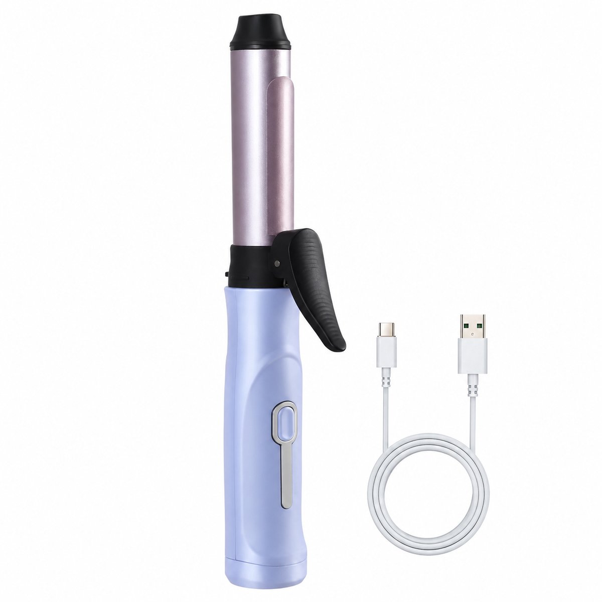 Krultang - Krultang kort haar - Keramische Reis 20mm - 3 Temperatuurstanden - USB-C- Met Anti-Verbrandings Standaard - Geschikt voor op reis - Paars
