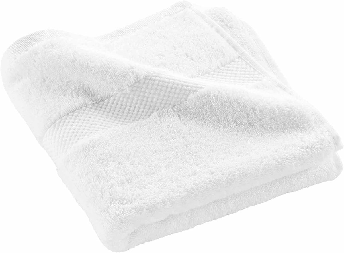 Douceur d'intérieur, Handdoek (50 x 90 cm) Elegance Wit, 100% Katoen Effen