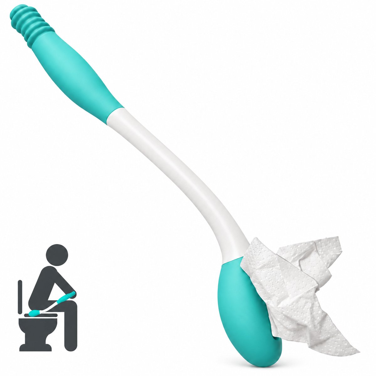 Ultiluxe® Afveeghulp toilet - Hulpmiddel afvegen wc papier - Toilethulpmiddel van 38 cm - Extra lange reikwijdte - Veeghulp voor ouderen of beperkte mobiliteit - Toiletpapier houder