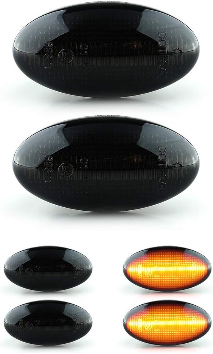 Led-zijknipperlichten, dynamisch, met E4-certificering, 2 stuks