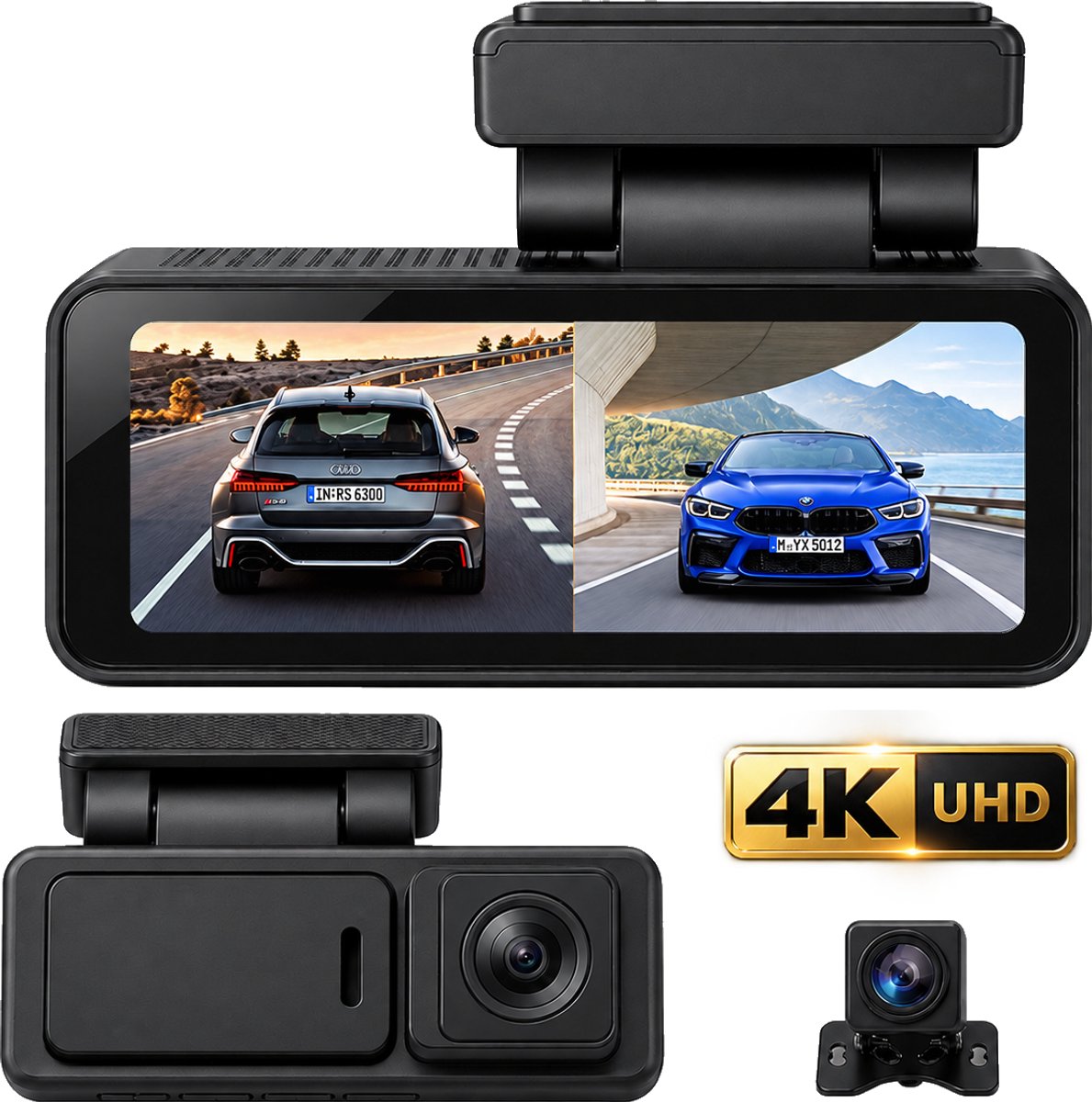 Nexeli NX-DC10 2CH Mini Dashcam – 64GB – 4K Ultra HD Voor & Full HD 1080P Achter – WiFi – GPS – 3,2 Inch IPS Scherm – Dashcam voor Auto – Auto Camera