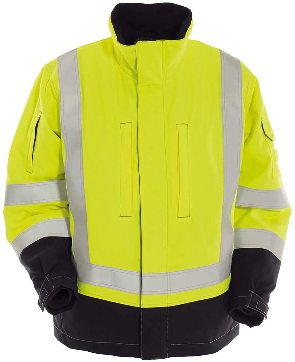 Tranemo Tera TX winterjas, Fluo geel/Marineblauw | Maat M
