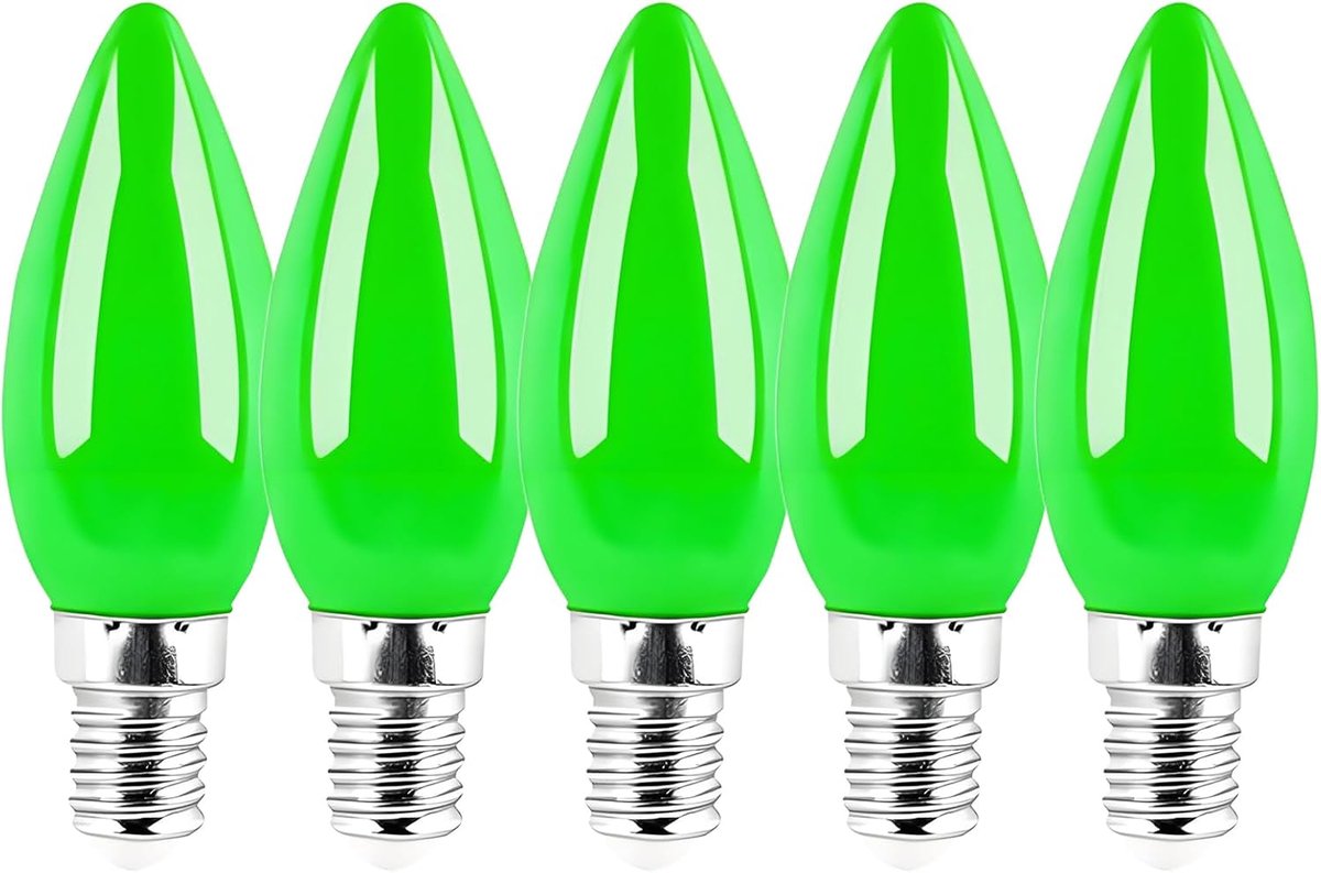 5 Set Geel E14 1W 220V LED Gekleurde Lampen, Plastic Afdekking, Niet Dimbaar, voor Outdoor Indoor String Wedding Party Bar Sfeer Decor