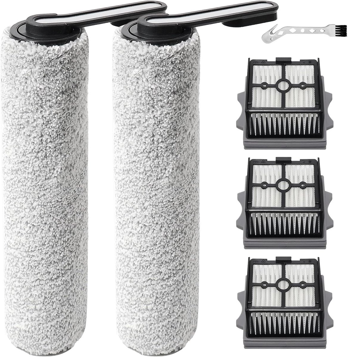 Accessoires voor Floor One S5 Combo / S5 Combo Power Kit nat- en droogzuiger, reserveonderdelen, 2 hoofdborstels + 3 HEPA-filters + 1 reinigingsborstel