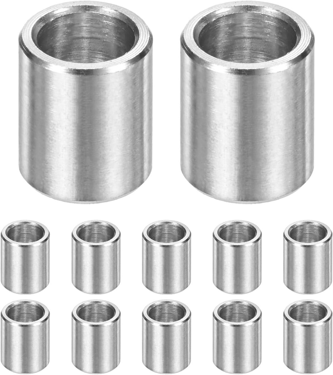 12 STKS M7 304 Rvs Spacers 7mm ID x 10mm OD x 12mm l Metalen Schroef Standoff Bus Plain Finish Ronde Spacer 304 Rvs voor Schroeven Bouten Zilver
