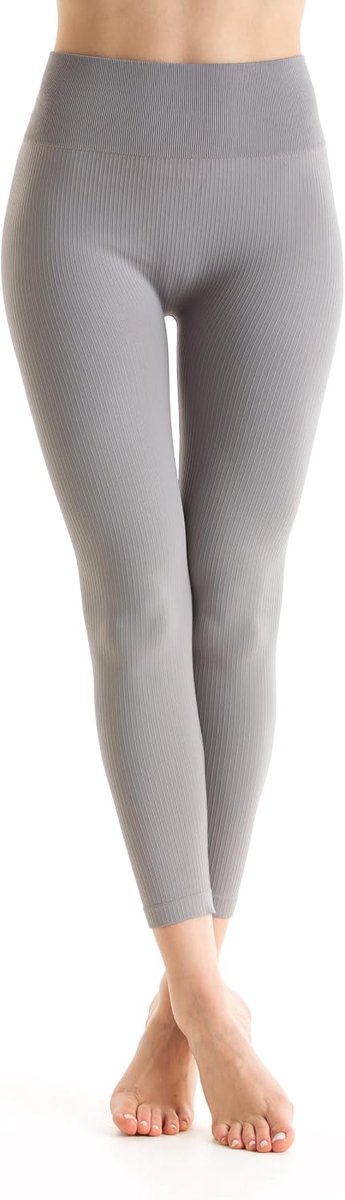 Sportlegging voor dames, hoge taille, geribbeld, voor sportschool, yoga, fitness, vuilafstotend, geurremmend, ademend, licht, antistatisch.