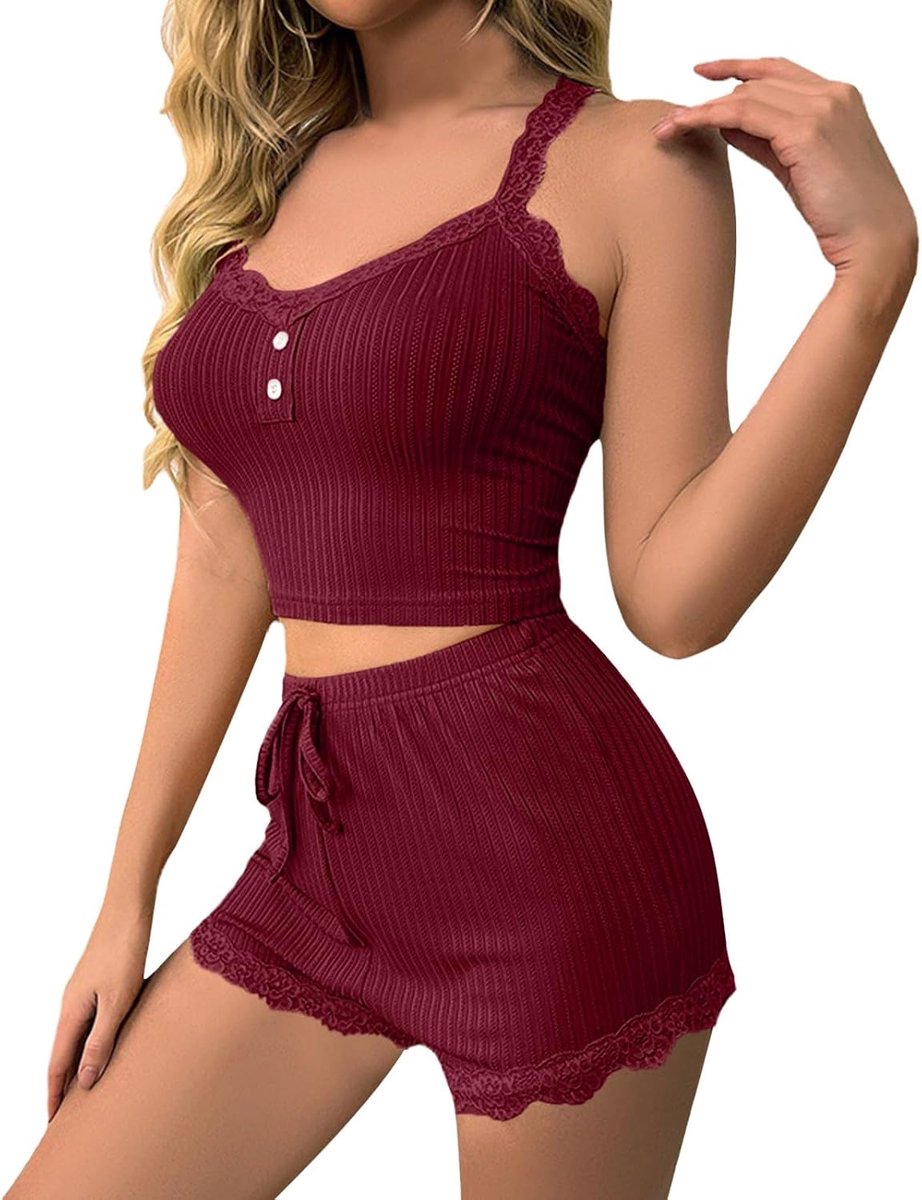 Pyjama Dames Pyjama voor Vrouwen Set Dames Pyjama Plus Size Pyjama voor Vrouwen Casual Pyjama Dames Kant Shorts Home Wear